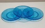 3 vintage blauwe glazen perle schaaltjes oosters decor, Gebruikt, Verzenden, Effen, Glas