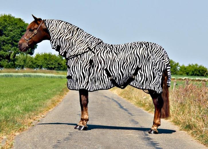 Profi-Rider Vliegendeken Zebra afneembare hals 175 tm 215, Dieren en Toebehoren, Paarden en Pony's | Dekens en Dekjes, Nieuw, Deken