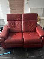 Italiaanse uitklapbare ledere zetel, Huis en Inrichting, Zetels | Zetels, Ophalen, Gebruikt, Italiaans leder, Tweepersoons