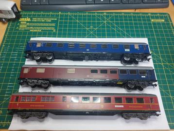 Marklin Ho lot de 3 voitures de la DB, Analogique, Enlèvement ou Envoi, Courant alternatif, Wagon
