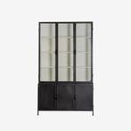 VITRINEKAST exclusief zwart metaal glas 142 cm breed actie, Huis en Inrichting, Kasten | Vitrinekasten, Vitrinekast exclusief zwart metaal glas 142 cm breed actie