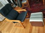 Fauteuil Ikea met voetsteun, Huis en Inrichting, Zetels | Voetbanken en poefs, Ophalen, Zo goed als nieuw, Hout