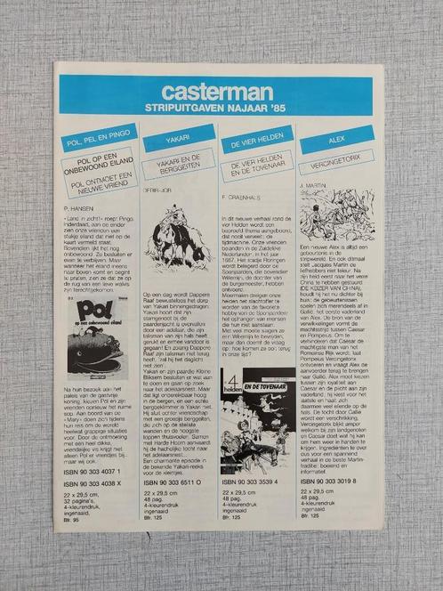 Martin Hergé Derib - Folder Casterman najaar 1985, Collections, Personnages de BD, Comme neuf, Autres types, Tintin, Enlèvement ou Envoi