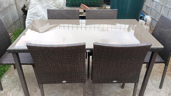 tuinmeubel set, Tuin en Terras, Tuinsets en Loungesets, Gebruikt, Tuinset, Overige materialen, 6 zitplaatsen, Eettafel, Stoel
