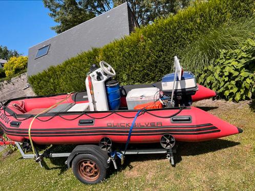 Canot Quicksilver 30cv + remorque, Watersport en Boten, Kano's, Zo goed als nieuw, Ophalen
