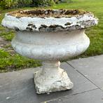 Verweerde vintage tuinvaas in beton - H40 cm - Franse stijl, Tuin en Terras, Ophalen, Gebruikt