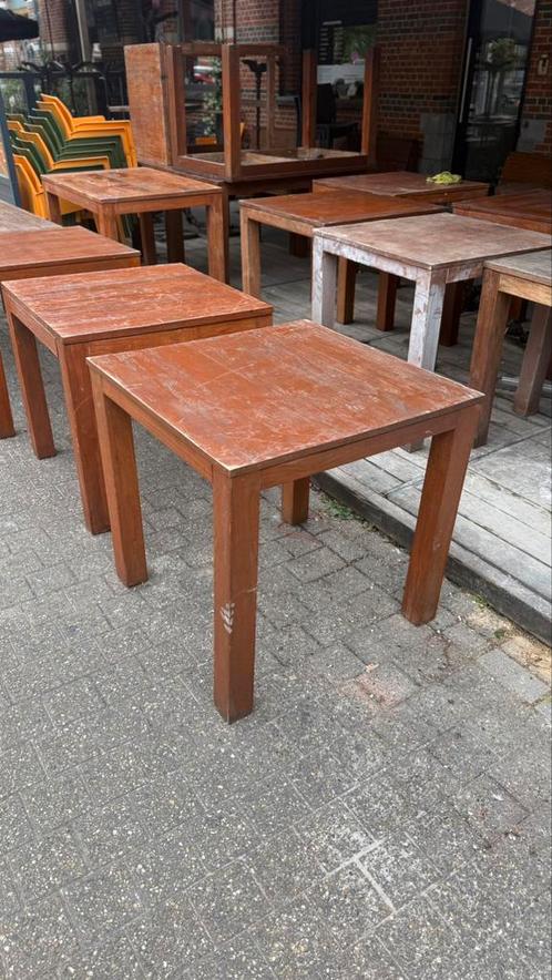 Horeca tafels hout teak, Huis en Inrichting, Tafels | Eettafels, Gebruikt, 50 tot 100 cm, 50 tot 100 cm, Vier personen, Vierkant
