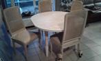 Table ovale dia 150 cm ou ronde 110 cm avec 4 chaises, Comme neuf, 100 à 150 cm, 100 à 150 cm, Chêne