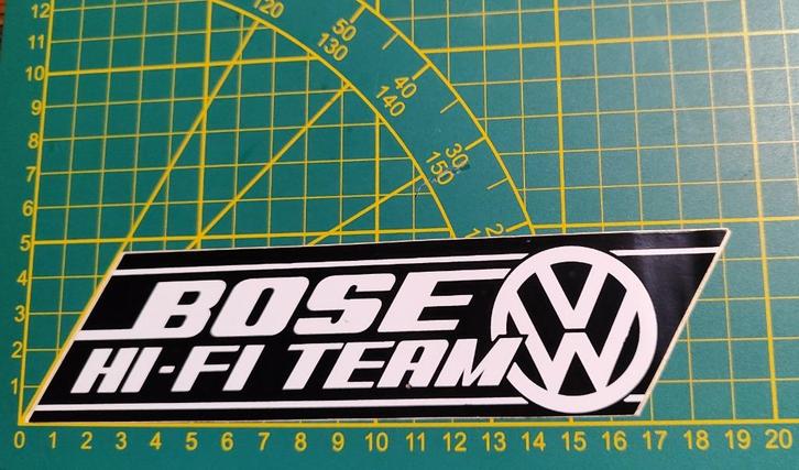 Sticker Rally VW Volkswagen BOSE HI-FI team jaren '80, Verzamelen, Stickers, Ophalen of Verzenden