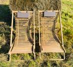 Chaises de plage - Transats en bois d’eucalyptus, Jardin & Terrasse, Chaises longues, Utilisé, Bois