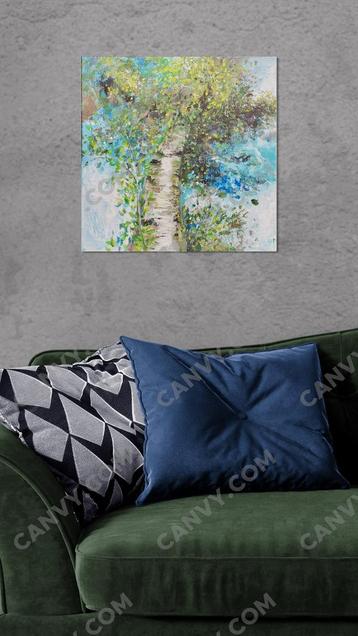 Schilderij boom berk door Mk Art beschikbaar voor biedingen