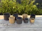 Assortiment gouden en grijze bloempotten, Ophalen, Zo goed als nieuw, Binnen