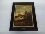 A5594 Schilderij van landschap door J. Nicasi, Antiek en Kunst, Ophalen of Verzenden