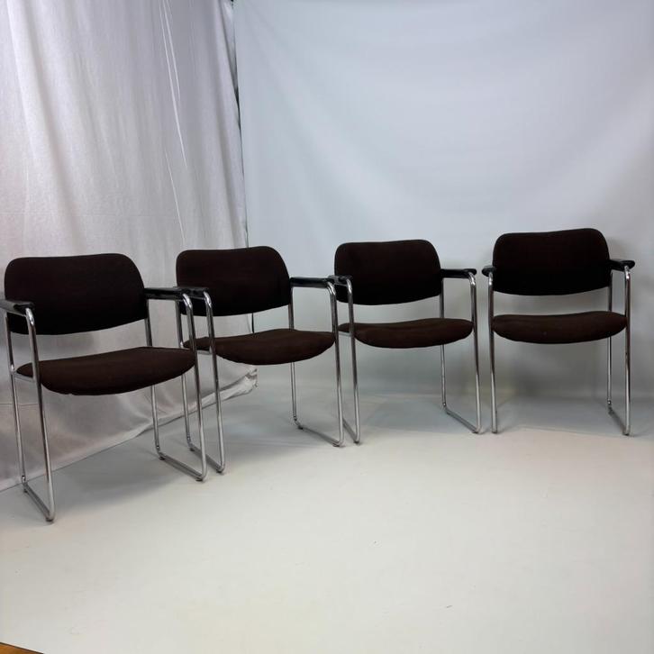  Röder Söhne stoelen, Huis en Inrichting, Fauteuils, Gebruikt, Hout, Metaal, Stof, 50 tot 75 cm, Minder dan 75 cm, Ophalen of Verzenden