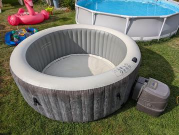 Intex PureSpa Greywood 4 personnes, Enlèvement, Utilisé, Tapis de sol, Gonflable
