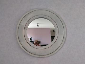 miroir rond blanc cassé