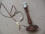 Brocante nachtlamp/schemerlamp - voet - hout - 30,5 cm, Huis en Inrichting, Ophalen of Verzenden, Gebruikt, Hout, Minder dan 50 cm