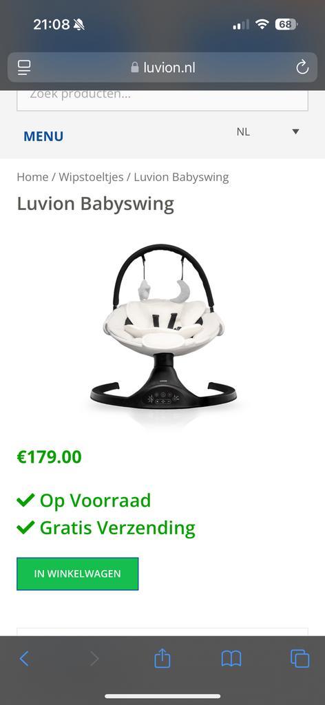 Luvion baby swing - nieuwstaat!, Enfants & Bébés, Berceaux & Lits, Enlèvement ou Envoi