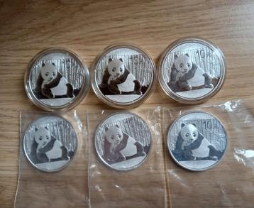 6x Panda 1oz zilver 2015