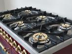 🍀 Luxe Fornuis Boretti 100 cm bordeaux rood messing 6 pits, Elektronische apparatuur, 60 cm of meer, 5 kookzones of meer, Vrijstaand