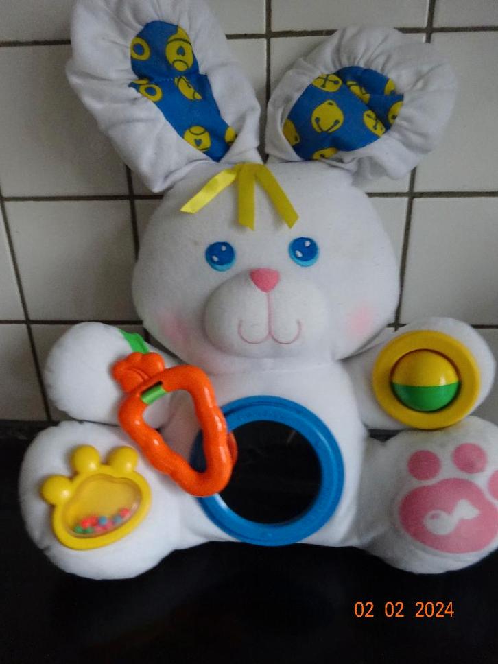 Vintage 1989 Fisher Price Discovery Bunny Rabbit Plush, Kinderen en Baby's, Speelgoed | Fisher-Price, Ophalen of Verzenden