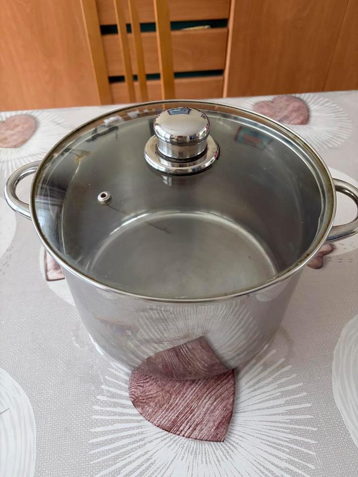 Faitout inox 6 L gradué + couvercle – Nameta Exclusiv  24, Maison & Meubles, Cuisine | Casseroles & Poêles, Comme neuf, Verre