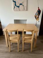Table en bois massif 4 à 6 places IKEA Bjorkudden +2 chaises, 100 à 150 cm, Quatre personnes, Enlèvement, Utilisé