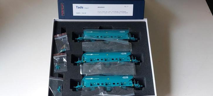SNCB/NMBS VAN BIERVLIET SET TADS B*CARGO HO*DC VB-83010, Hobby en Vrije tijd, Modeltreinen | H0, Zo goed als nieuw, Wagon, Gelijkstroom