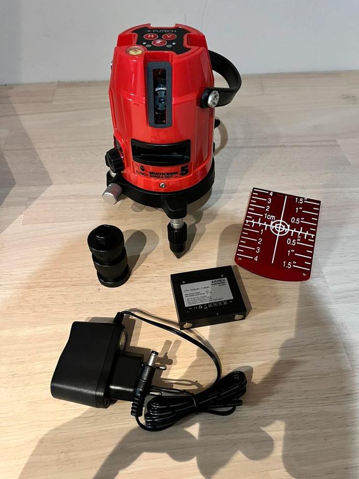 Futech MultiCross 5 SD Rood Lijnlaser, Doe-het-zelf en Bouw, Meetapparatuur, Zo goed als nieuw, Ophalen of Verzenden