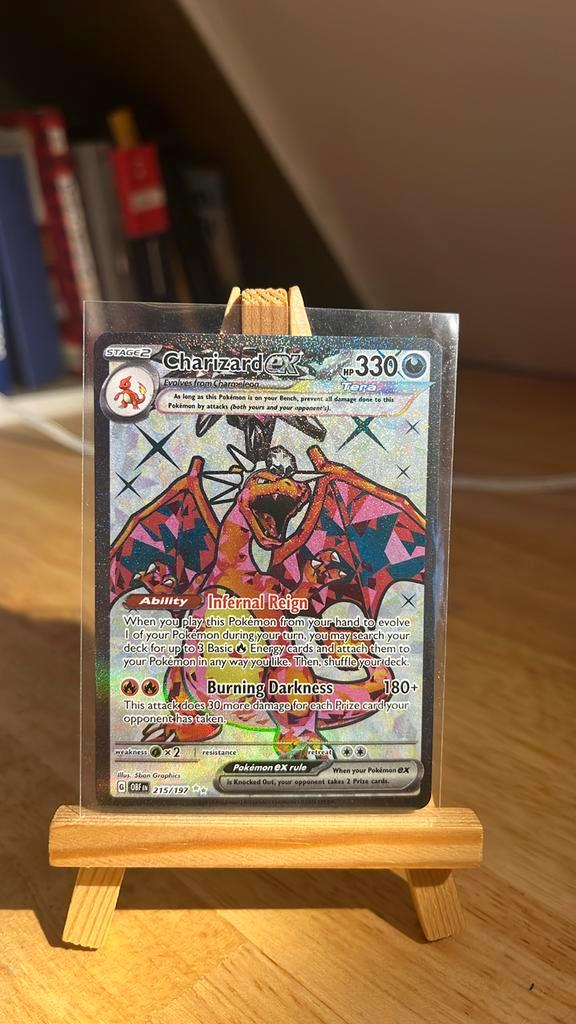 Charizard ex #215, Hobby en Vrije tijd, Verzamelkaartspellen | Pokémon, Nieuw, Losse kaart, Foil, Ophalen of Verzenden