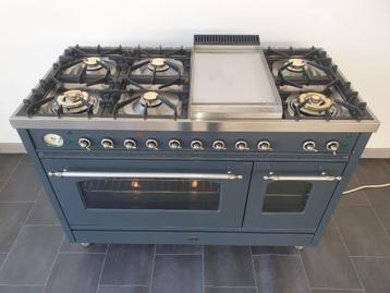  🍀Luxe Fornuis Boretti 120 cm grijs 7 pits Frytop 2 ovens