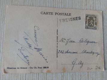 Belgique courrier carte timbre avec griffe, Affranchi, Timbre-poste, Envoi, Autre