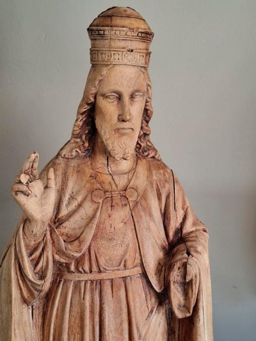 ANTIEK HOUTEN RELIGIEUS BEELD, Antiek en Kunst, Antiek | Religieuze voorwerpen, Ophalen