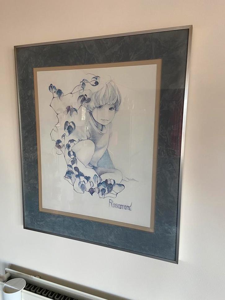 Lithografie Garden Child, Huis en Inrichting, Woonaccessoires | Lijsten, Zo goed als nieuw, Ophalen