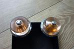 Koppel vintage kastknoppen in bruin glas, Ophalen of Verzenden