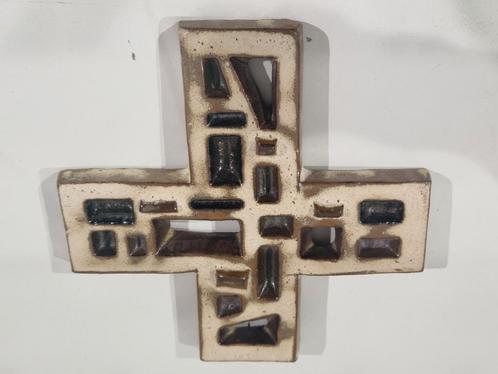 Brutalist abstract kruis,  getekend Amphora ,Vandeweghe, Antiek en Kunst, Antiek | Keramiek en Aardewerk, Ophalen of Verzenden