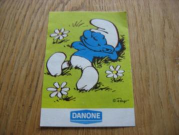 Autocollant ancien Les Schtroumpfs Danone Peyo