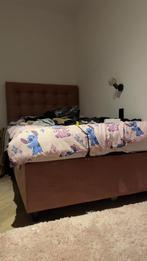 Roze fluwelen boxspring, Ophalen, Overige kleuren, Zo goed als nieuw, Twijfelaar