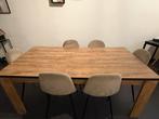 Eettafel + stoelen, Huis en Inrichting, Tafels | Eettafels, Ophalen, Gebruikt, 50 tot 100 cm, Vijf personen of meer