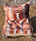 Fauteuil Année 70 - Chromé/toile jute et coussins tissus., Enlèvement