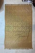 Grand foulard geel goud ingeweven motieven 285/185, Maison & Meubles, Accessoires pour la Maison | Plaids & Couvertures, Envoi