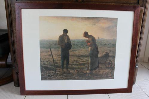 Poster The Angelus van Jean-Francois Millet, Antiek en Kunst, Kunst | Schilderijen | Klassiek, Ophalen of Verzenden