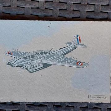 Oude postkaart : vliegtuig Hanriot 220, Enlèvement ou Envoi