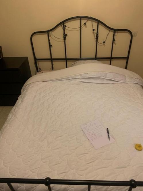 Bed enkel frame, Huis en Inrichting, Slaapkamer | Bedden, Zo goed als nieuw, Tweepersoons, 160 cm, 200 cm, Metaal, Zwart, Ophalen