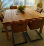 Vierkante massieve tafel teakhout 150x150, Huis en Inrichting, Ophalen, Gebruikt, 100 tot 150 cm, 150 tot 200 cm