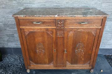 Jugendstil Art Nouveau dressoir + mooi marmerblad uit 1920 beschikbaar voor biedingen