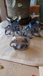 Trio Delfts blauw olifanten waaronder spaarpot, Antiek en Kunst, Antiek | Keramiek en Aardewerk, Ophalen of Verzenden