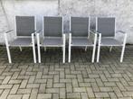 4 witte ALU tuinstoelen, Tuin en Terras, Ophalen, Gebruikt, Aluminium