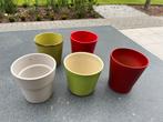 5 magnifiques pots de fleurs en bon état, Enlèvement ou Envoi, Moins de 25 cm, Rond, Pierre
