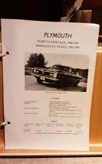 Plymouth valiant signet barracuda technische fiche, Livres, Comme neuf, Enlèvement ou Envoi